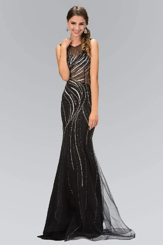 Formal Dress for Eco-Friendly ThemesElizabeth K - GL2150 Embellished Jewel Neck Trumpet Gown