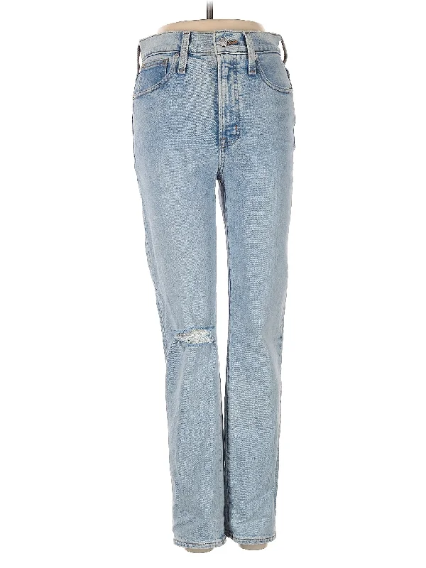 women's stone-washed denim jeansHigh-Rise Bootleg Jeans in Light Wash