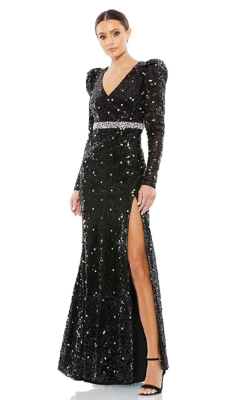 Formal Dress for Winter WeddingsMac Duggal - 10736 Puffed Long Sleeve Sheath Gown