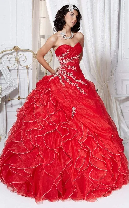 Formal Dress for Cocktail PartiesTiffany Designs - 56219 Strapless Vine Detailed Ballgown