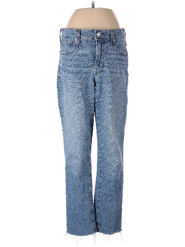 women's denim jeans for a casual FridayMid-Rise Straight-leg Jeans in Medium Wash