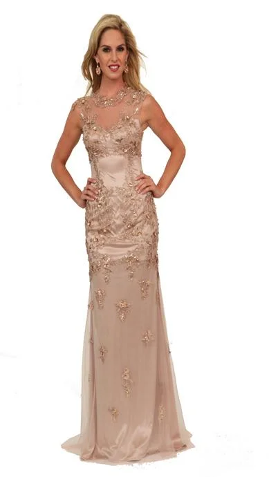 Formal Dress Shopping GuidesAtria Dresses - Ac667542 Jewel Neck Gown - 1 pc Dusty Rose in Size 2 Available