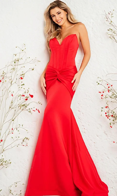 Formal Dress for Winter WeddingsJovani 23556 - Off Shoulder Knot Gown