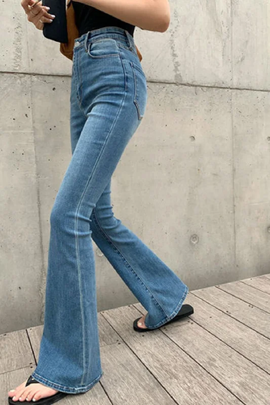 women's denim jeans with floral embroideryKittenAlarm - High Waist Slim Stretchy Long Jeans Pants