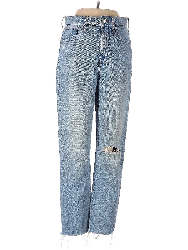 women's high-ankle denim jeansHigh-Rise Straight-leg Jeans