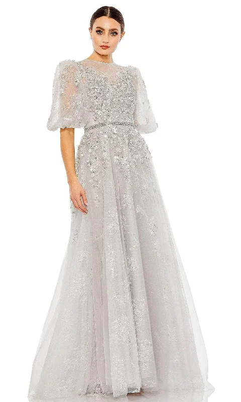 Formal Dress for Golf TournamentsMac Duggal 20445 - Puff Sleeve Lace Mother of the Groom Gown