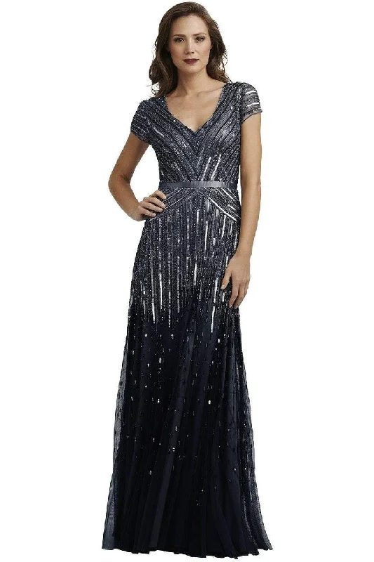 Formal Dress for Creative ThemesAdrianna Papell - 92868950 Cap Sleeve Sequined Mesh A-Line Gown