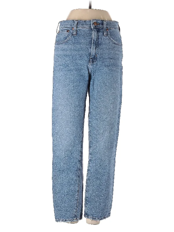 women's denim jeans for a relaxed lookMid-Rise Straight-leg Jeans in Light Wash