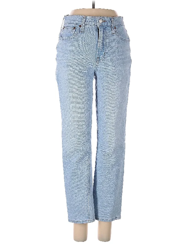 women's denim jeans for springMid-Rise Straight-leg Jeans in Light Wash