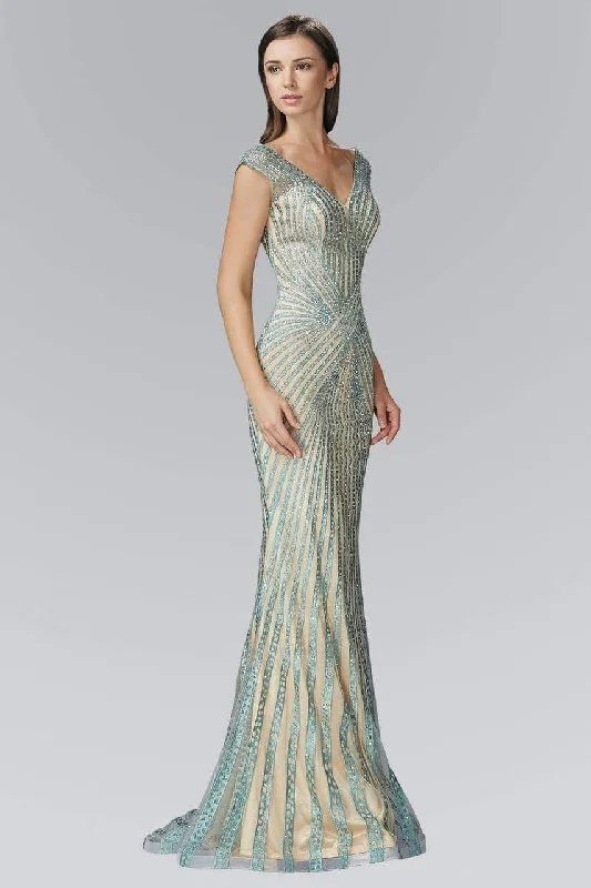 Formal Dress Trends 2023Elizabeth K - GL2053 Radial Beaded Mesh Sheath Gown