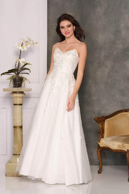 Formal Dress for Grammy AwardsDave & Johnny 10341 - Embroidered A-Line Bridal Gown