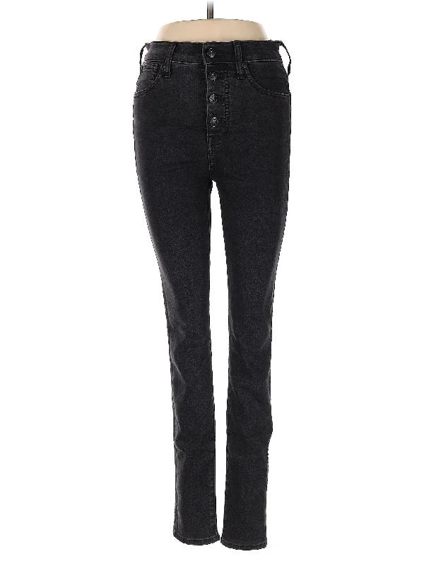 women's denim jeans with ripped kneesHigh-Rise Skinny Jeans in Dark Wash