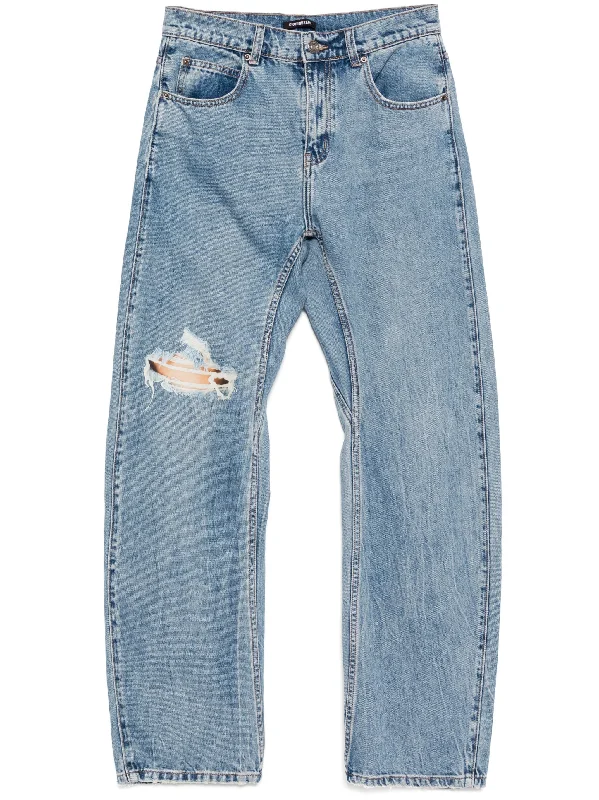 women's denim jeans with frayed edgesGraphic-print jeans