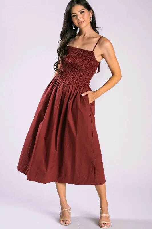 waist-cinching midi dressesKendall Smocked Midi Dress