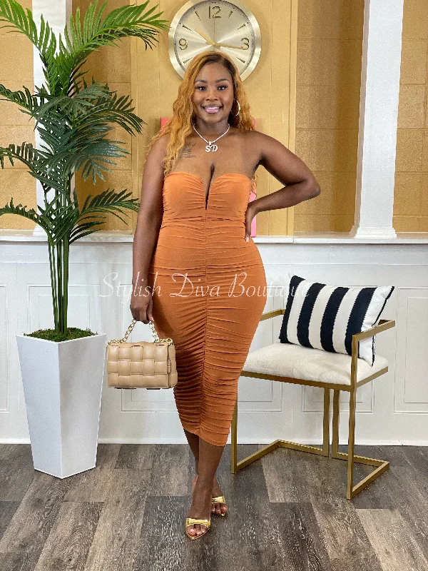 maxi midi dressesShow Off Midi Dress (Pumpkin)