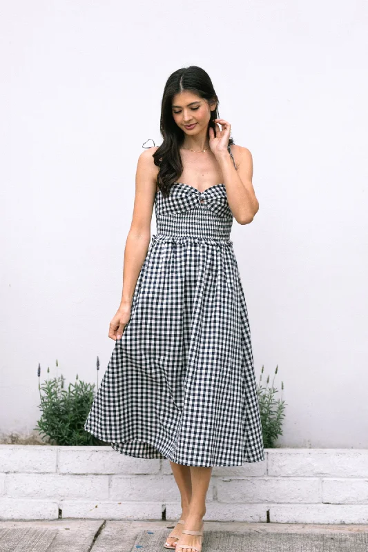 midi dresses for special occasionsJanice Gingham Midi Dress