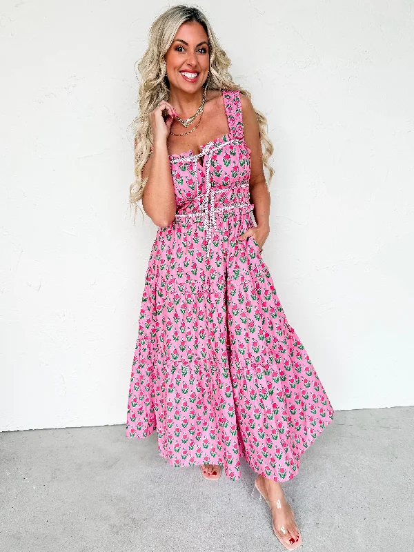 lace midi dressesFlirty At Heart Floral Midi Dress