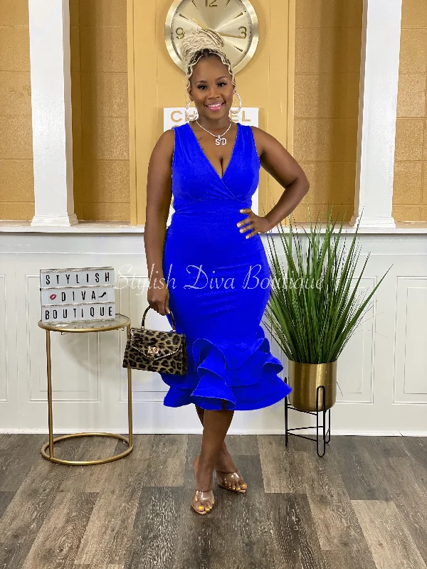 midi dresses for summerMajestic Midi Dress (Royal Blue)