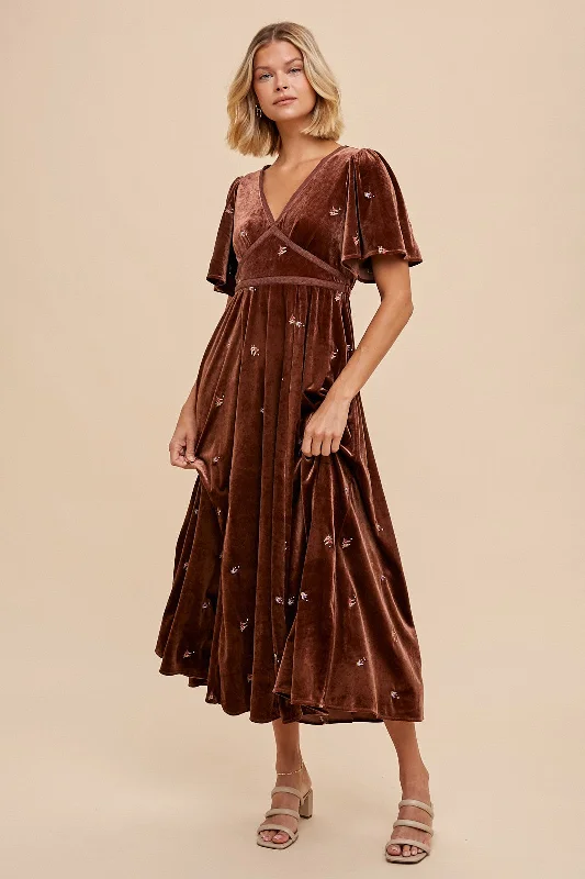 women's shift dressesHazel Mocha Velvet Dress