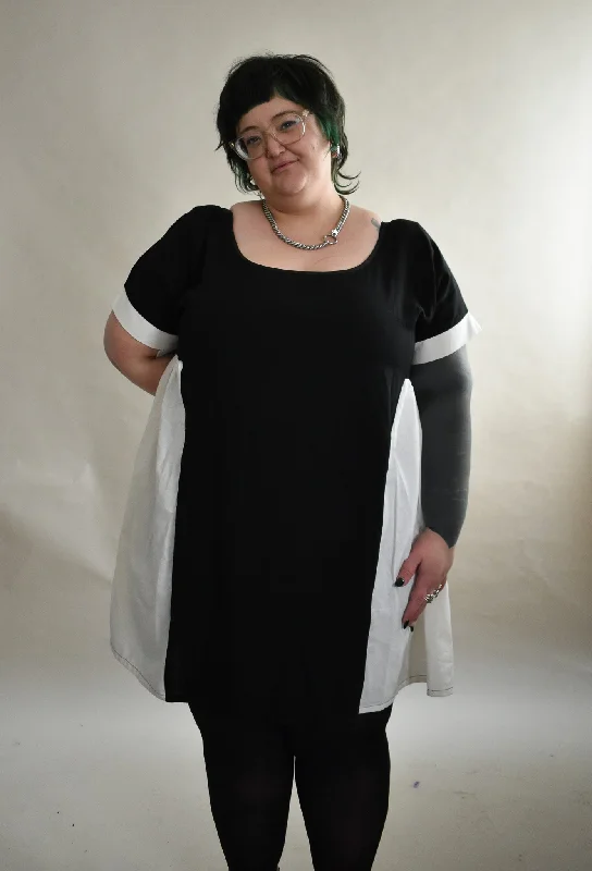 women's off-the-shoulder dressesKrista Dress in Black and White Linen