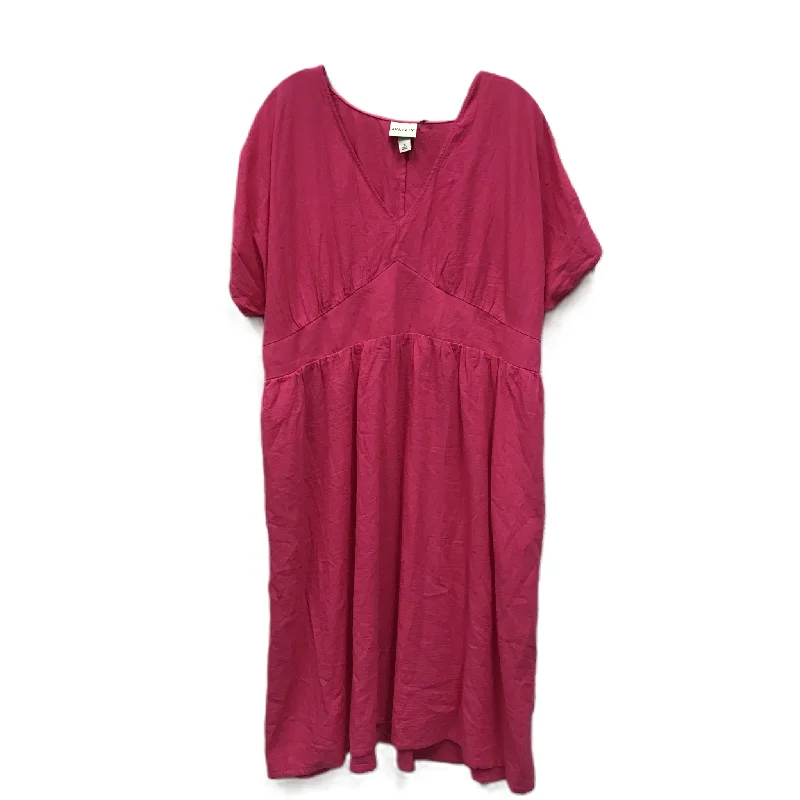 women's velvet dressesPink Dress Casual Short By Ava & Viv, Size: 1x