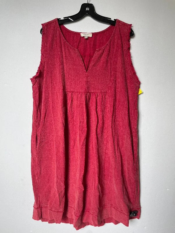 women's statement dressesRed Dress Casual Short Umgee, Size 1x