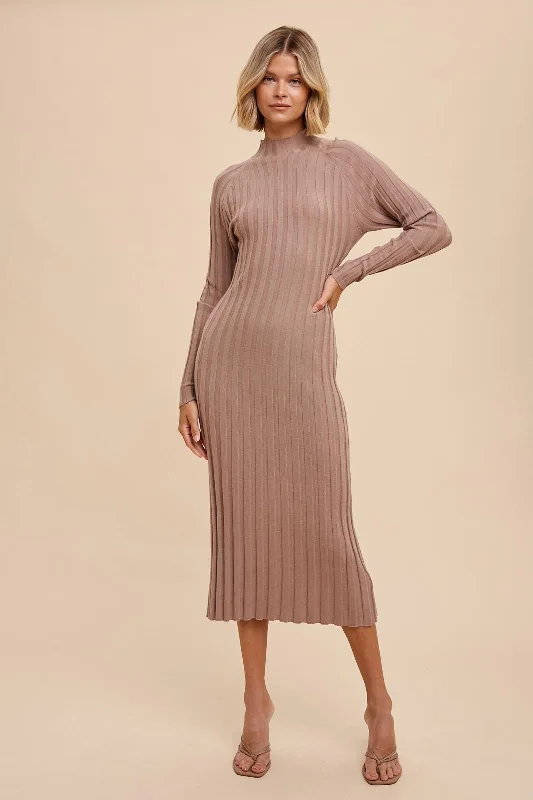 women's long-sleeved dressesRibbed Rhonda Sweater Dress