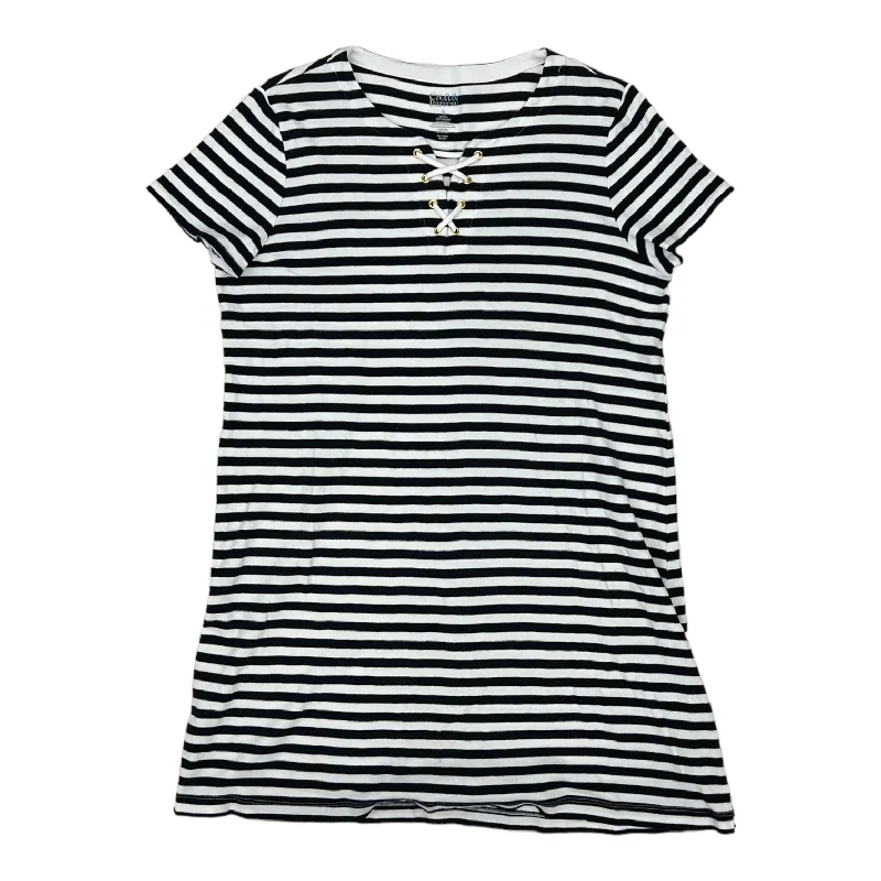 women's retro dressesSTRIPED PATTERN DRESS CASUAL SHORT by CROFT AND BARROW Size:XL