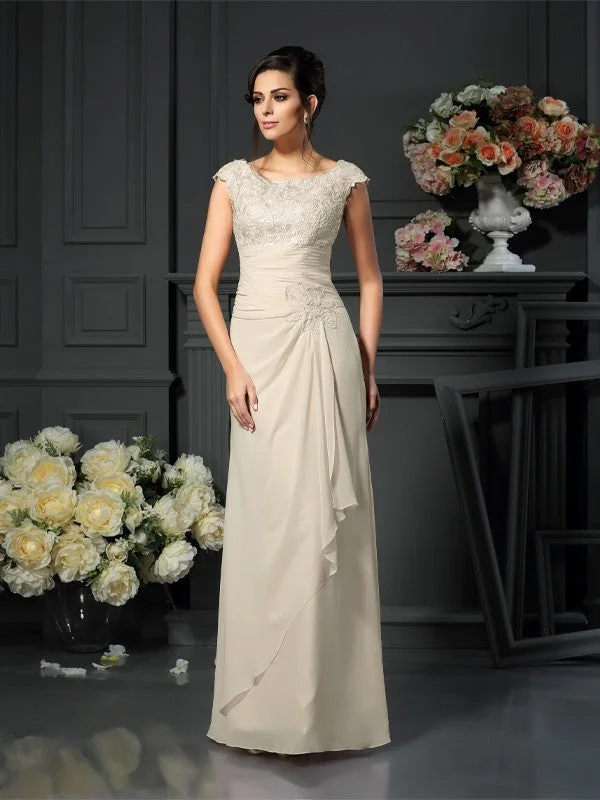 beaded wedding dressesA-Line/Princess Scoop Lace Sleeveless Long Chiffon Mother of the Bride Dresses