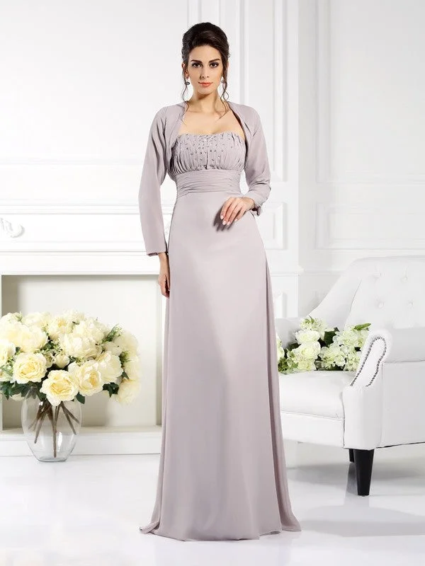 affordable wedding dressesA-Line/Princess Strapless Beading Sleeveless Long Chiffon Mother of the Bride Dresses