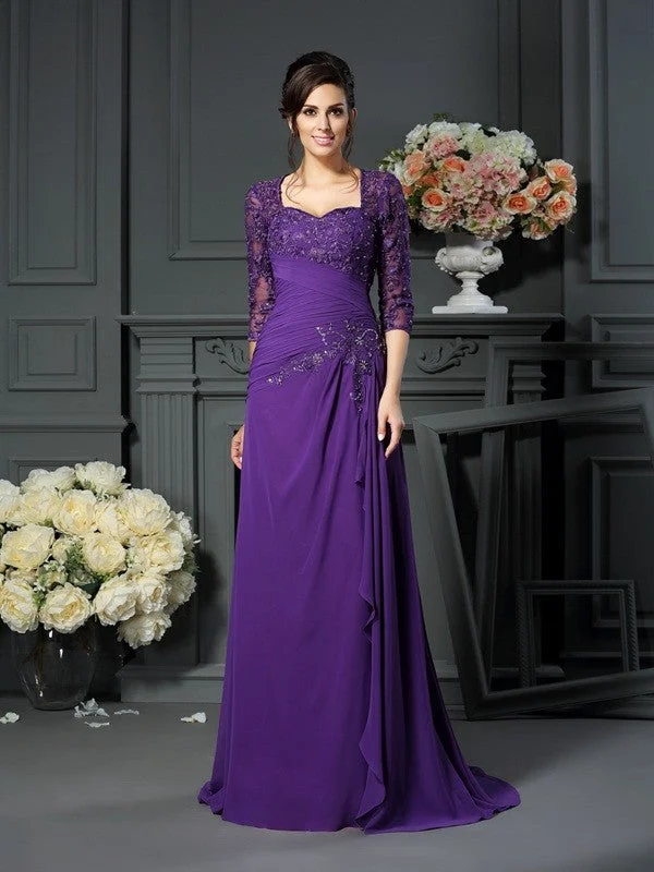 fairy tale wedding dressesA-Line/Princess Sweetheart Applique 1/2 Sleeves Long Chiffon Mother of the Bride Dresses