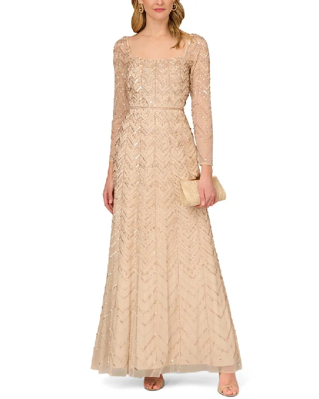 maxi dresses under $100Aidan Mattox Fully Beaded Long Dress