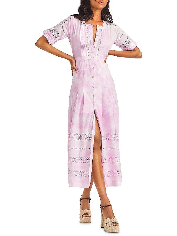 lace maxi dressesPetites Edie Womens Tie-Dye Long Shirtdress