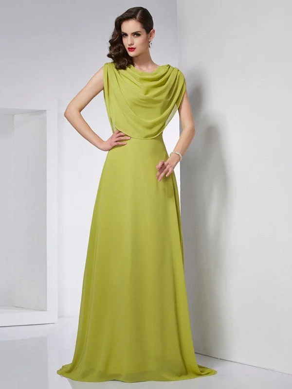 maxi dresses for girlsSave A-Line/Princess High Neck Sleeveless Pleats Long Chiffon Dresses