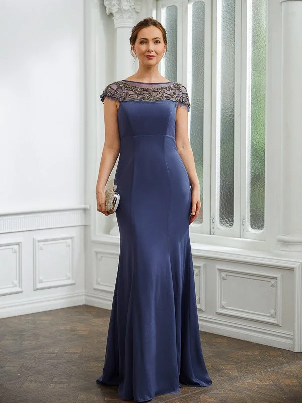 elegant wedding dressesSheath/Column Chiffon Beading Bateau Short Sleeves Floor-Length Mother of the Bride Dresses