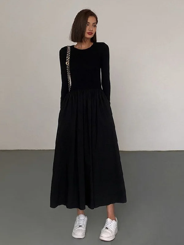 maxi dresses with built-in brasLeisure Pockets Long Sleeve Long Dress