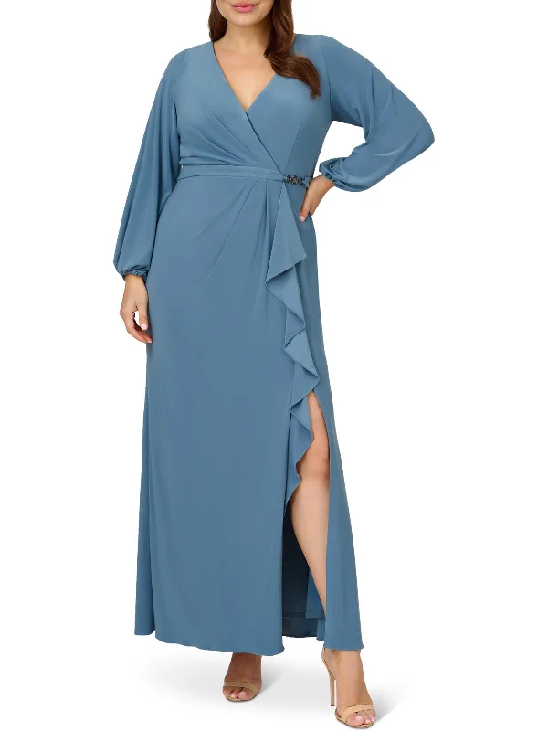 maxi dresses for mother of the bridePlus Womens Boho Long Wrap Dress