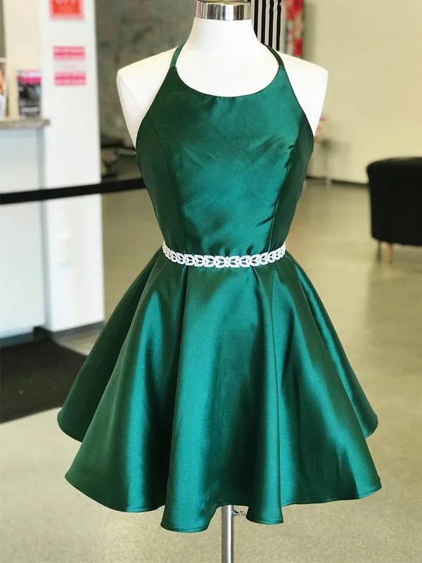 comfortable party dressesSexy Emerald Green Backless Simple Short Cheap Homecoming Dresses Under 100, CM575